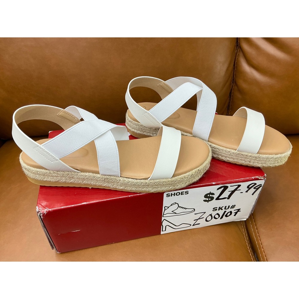 Journee Collection Caroline Sandals Womens9 White Excellent Espadrille Platform - Picture 9 of 10
